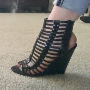 Windsor Black Wedge Shoes